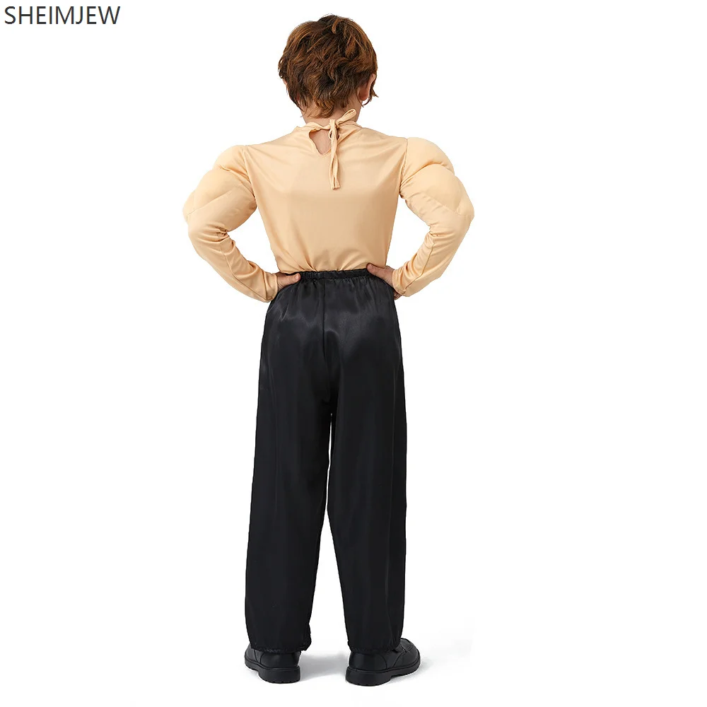 Fun Muscle Men's T-shirt Cosplay Fake Chest Muscles And Abdominal Muscles Funny Handsome Little Boy Children's Muscle Top kids cosplay costume