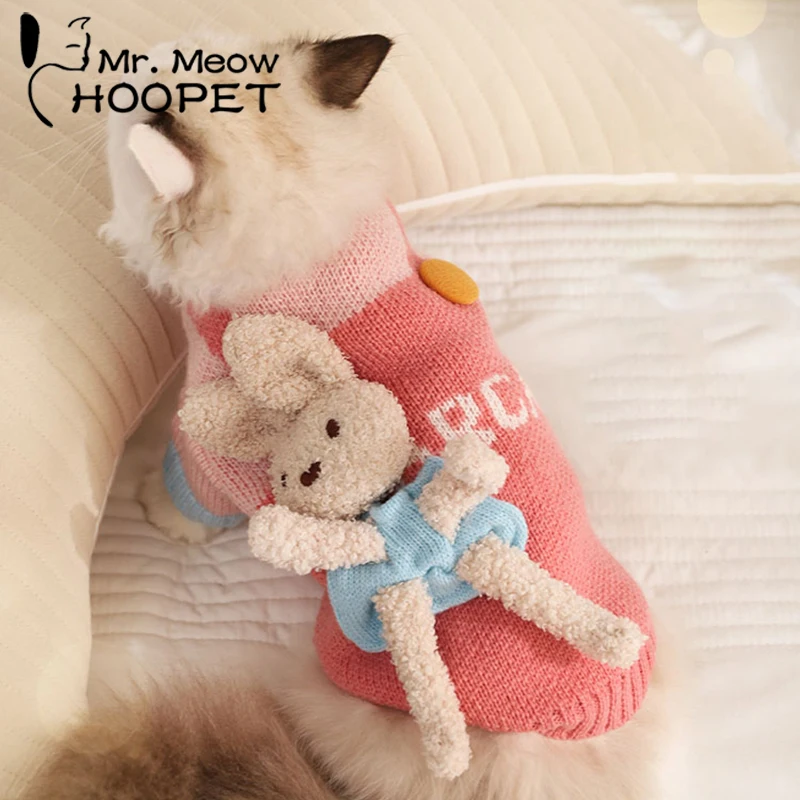 Hoopet Cat Clothes Winter Hair Proof Muppet Cat Baby Cat Pet Kitten Autunno Warm Cute Cat Autunno Inverno Maglione