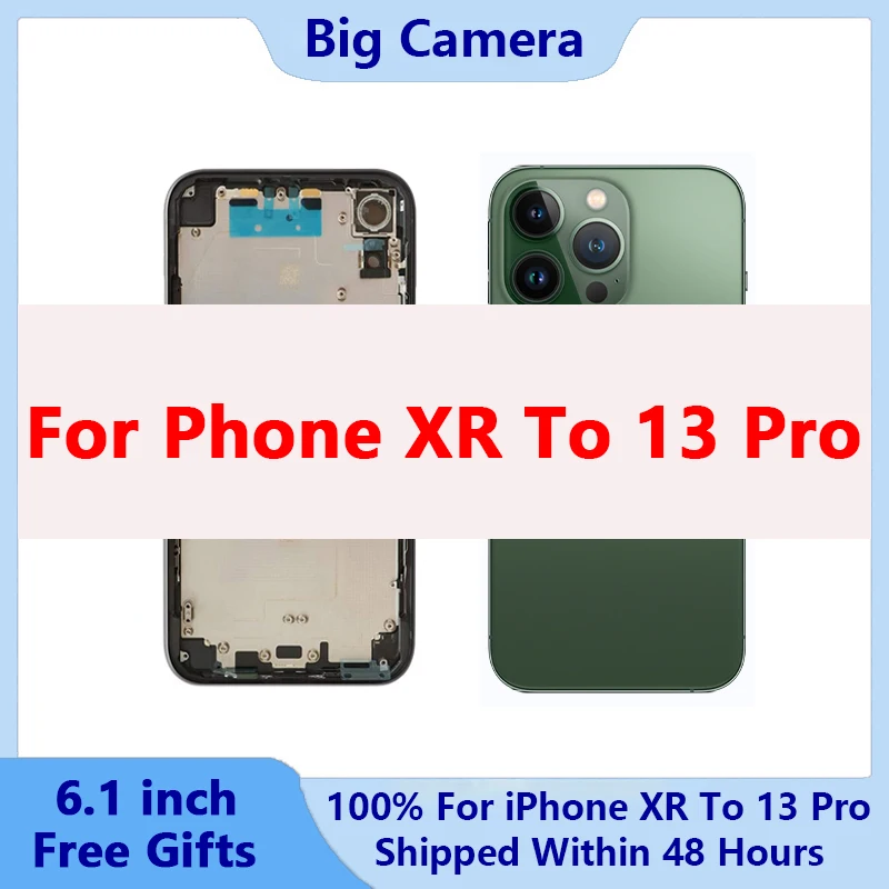 

DIY задняя крышка для iPhone XR до 14 Pro задняя крышка Корпус для XR до 13 Pro задняя крышка для XR до 13 Pro с большим объективом камеры