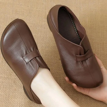Women Flat Spring PU Leather Comfort Ladies Loafers Footwear casual Fashion 2