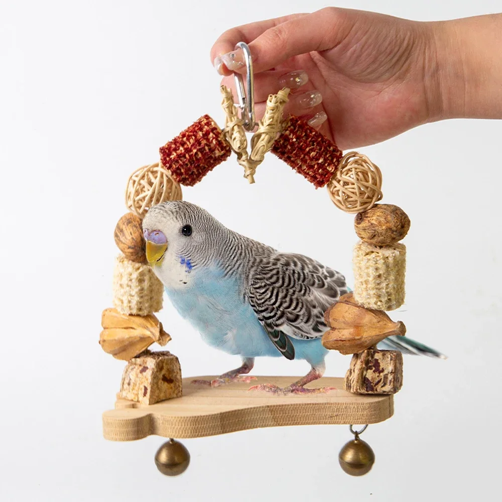 Random Color 1pc Parrot Chew Toy Corn Cob Nuts for Birds Parrot Lovebirds Swing Biting Relief Toys Hanging Bird Cage Accessories