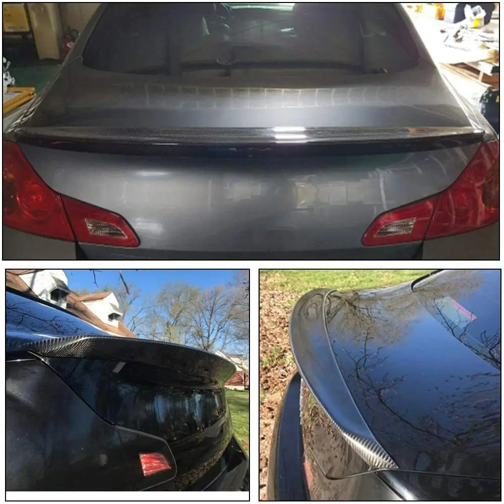 Carbon Fiber / FRP Unpainted Rear Trunk Boot Lip Spoiler Wing For Infiniti G25 G35 G37 4-Door 2006-2013