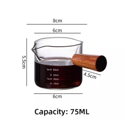 Heat-Resistant Espresso Shot Glass with Measurement Scale - 100ml Capacity Barista Tool (75ml)
