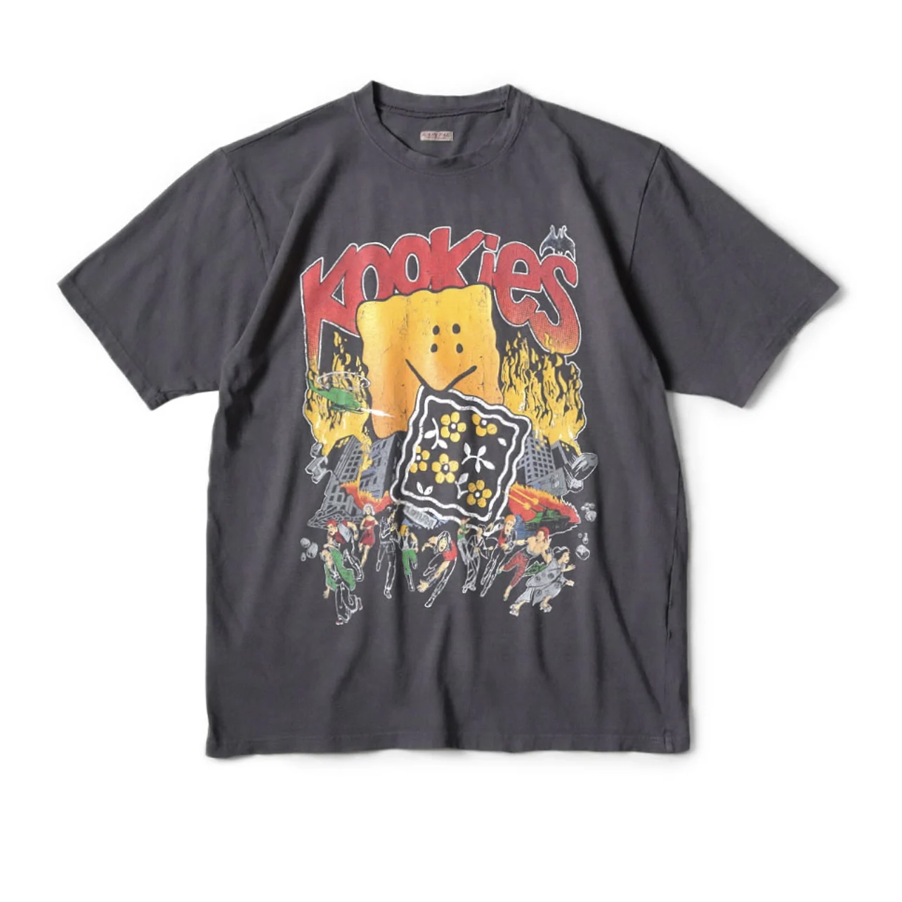 

24SS KAPITAL Hirata Hiroshi Japanese Tees Batik Wash Distressed Cracked Fun Printed Round Neck Loose Fitting T Men T-Shirts