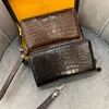 Authentic Crocodile Skin Businessmen Long Organizer Wallet Wristlets Clutch Bag Genuine Real Alligator Leather Male Card Purse 3