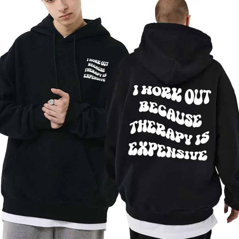 

I Work Out Because Therapy Is Expensive Pump Cover Hoodie Men Women Fitness Gym Fun Powerlifting Workout Bodybuilding Sweatshirt