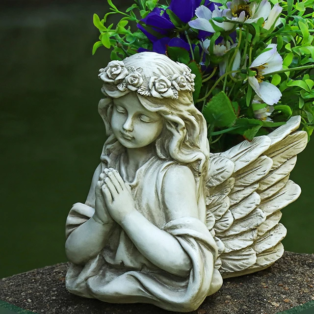 Ange AVEC des fleurs - cherubins en resine - Petite statuette d