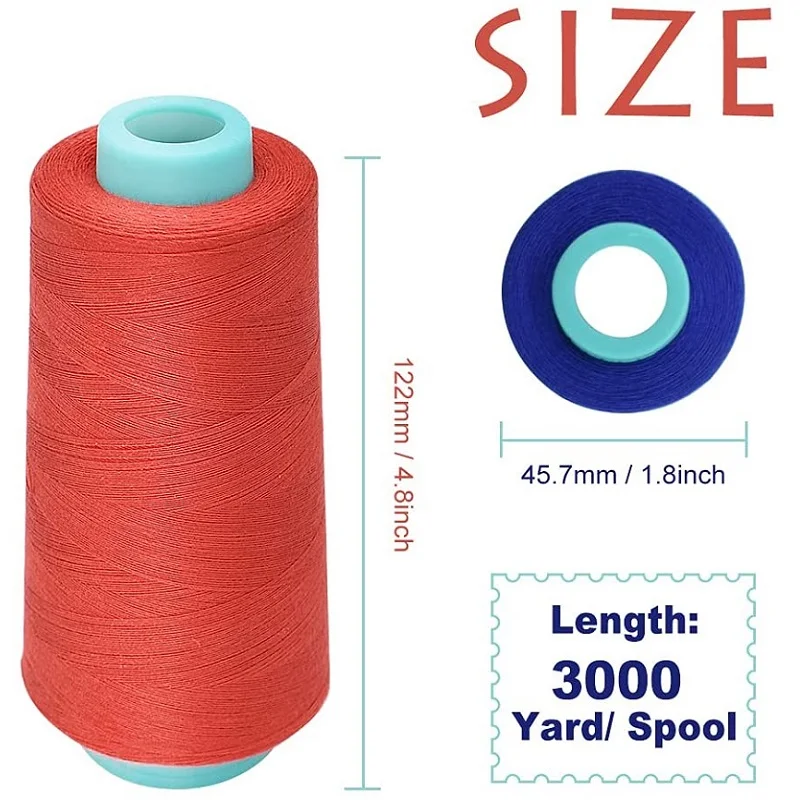 Polyester Sewing Thread 3000 Yards High Strength Spools of Thread