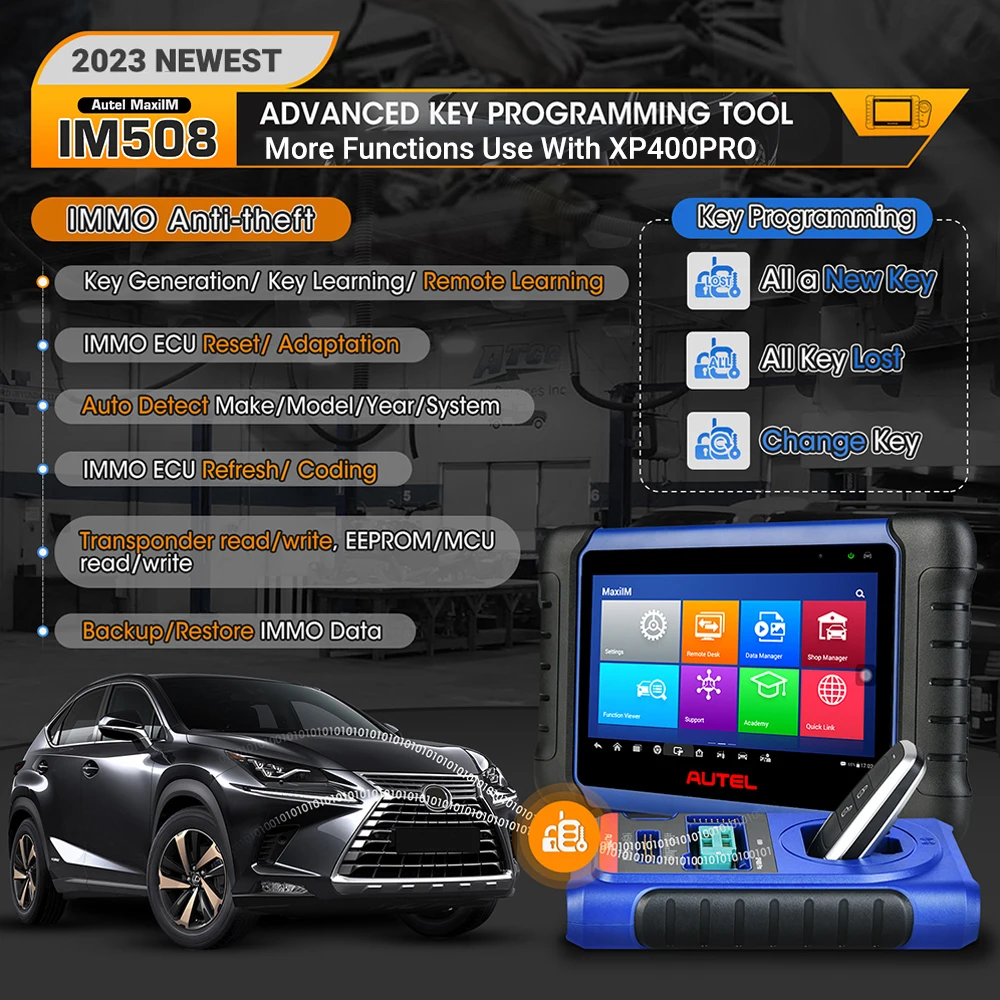 Autel MaxiIM IM508 키 포브 프로그래머, OBD2 자동차 진단 스캐너, 액티브 테스트 28 개 이상 서비스, IMMO 키 프로그래밍 스캔 도구