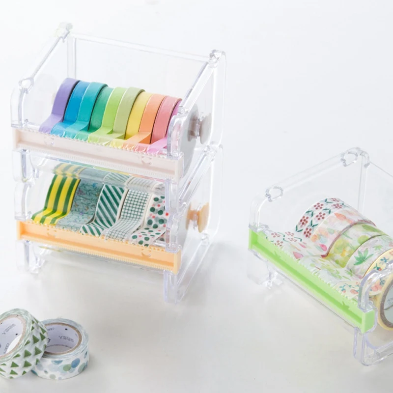 GUGCGV Stationery Masking Tape Cutter Tape Storage Organizer Cutter Office Tape Dispenser Office Supplies