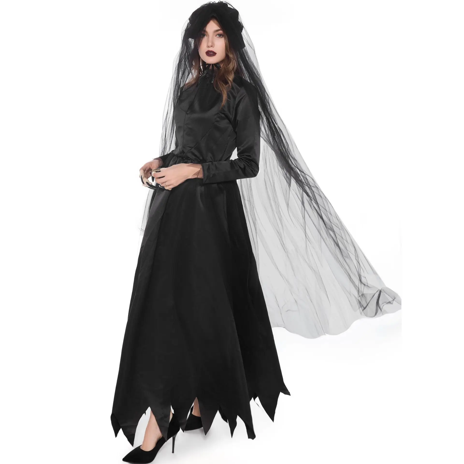 Women’s Black Ghost Bride Witch Costume