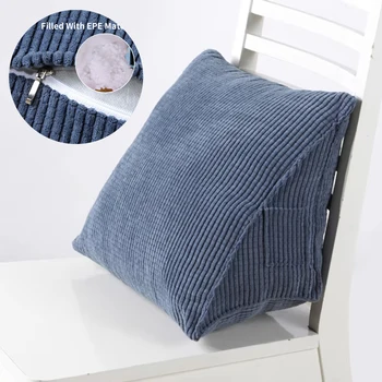 Triangular Backrest Pillow Corduroy Wedge Soft Sofa Reading Pillow Positioning Support Cushion For Bed Office Home Sofa Decor