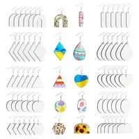 N5KA 60Pcs Sublimation Blank Earrings Unfinished Teardrop Heat Transfer Earring Pendant with Earring Hook Jump Ring DIY Craft 1