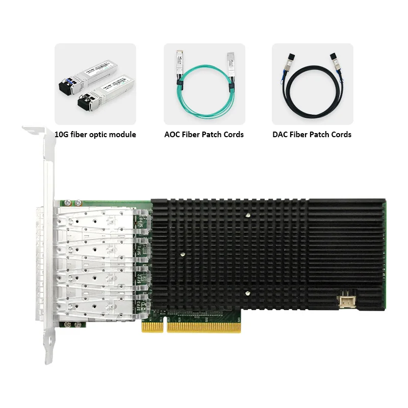 LR-LINK 1024pf 10Gb PCI-E NIC 네트워크 카드, 인텔 82599ES 칩셋 쿼드 SFP + 포트, PCI Express 이더넷 LAN 어댑터