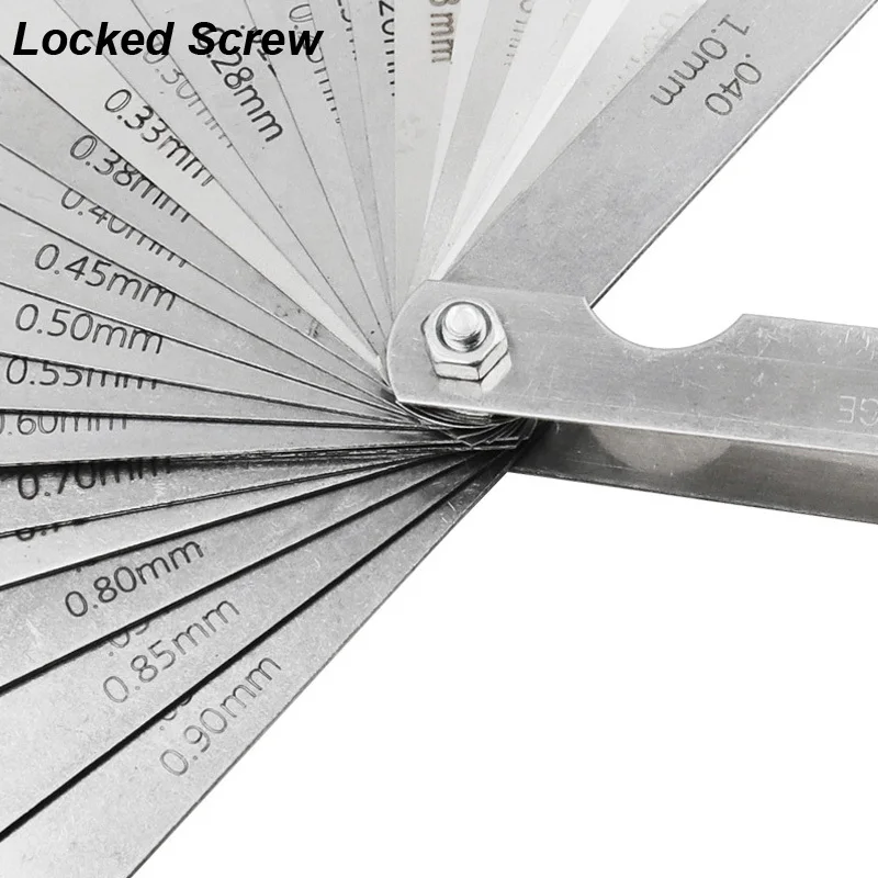 Feeler Gauge Thickness Feeler Guage 32 Blades Set Metric MM Imperial INCH Straight Gap Measure Tool Valve Calibrator Probe Motorcycle Mold