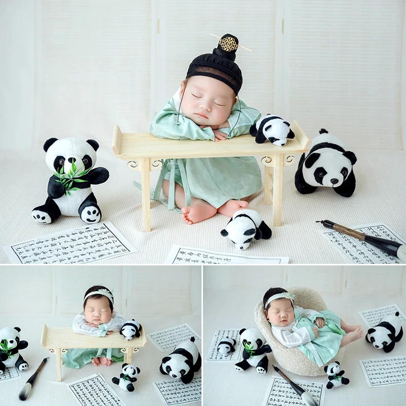 

Реквизит для фотосъемки новорожденных Милая панда комбинированный набор в Корейском стиле для маленьких мальчиков и девочек аксессуары для студийной фотосъемки