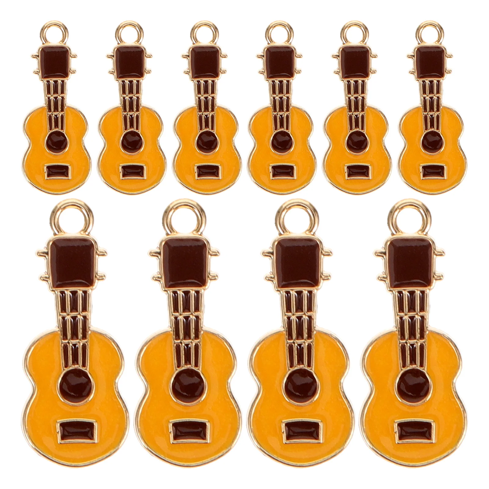 

10 Pcs Guitar Pendant Instrument Decor Keychain Charms Bulk DIY Jewelry Material Accessories Pendants Earrings Metal Bracelet