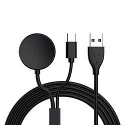 Versatile USB 2 - in - 1 Charger for Smartwatches and Phones (Black)