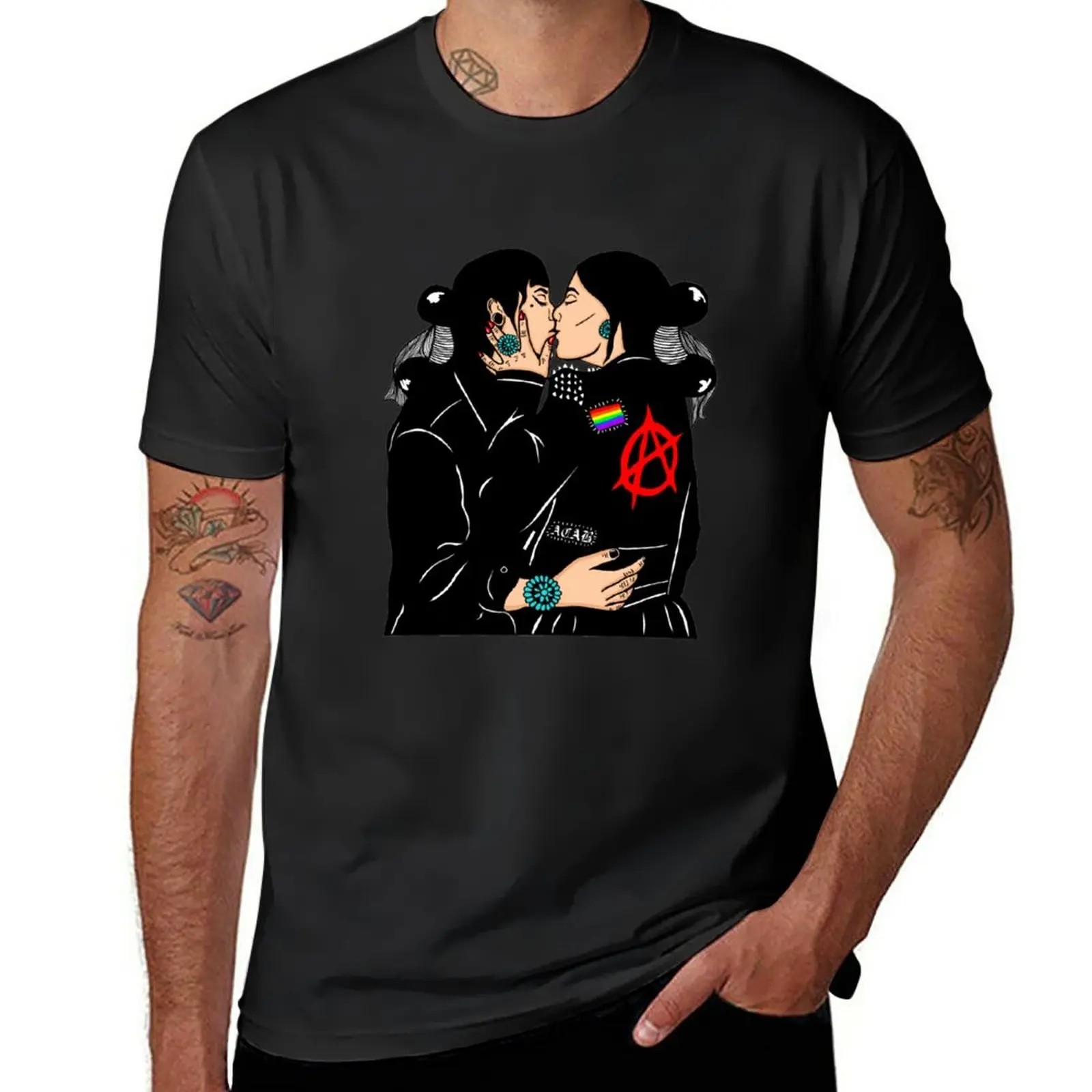 

Diné punk couple T-Shirt plus size tops tees mens funny t shirts