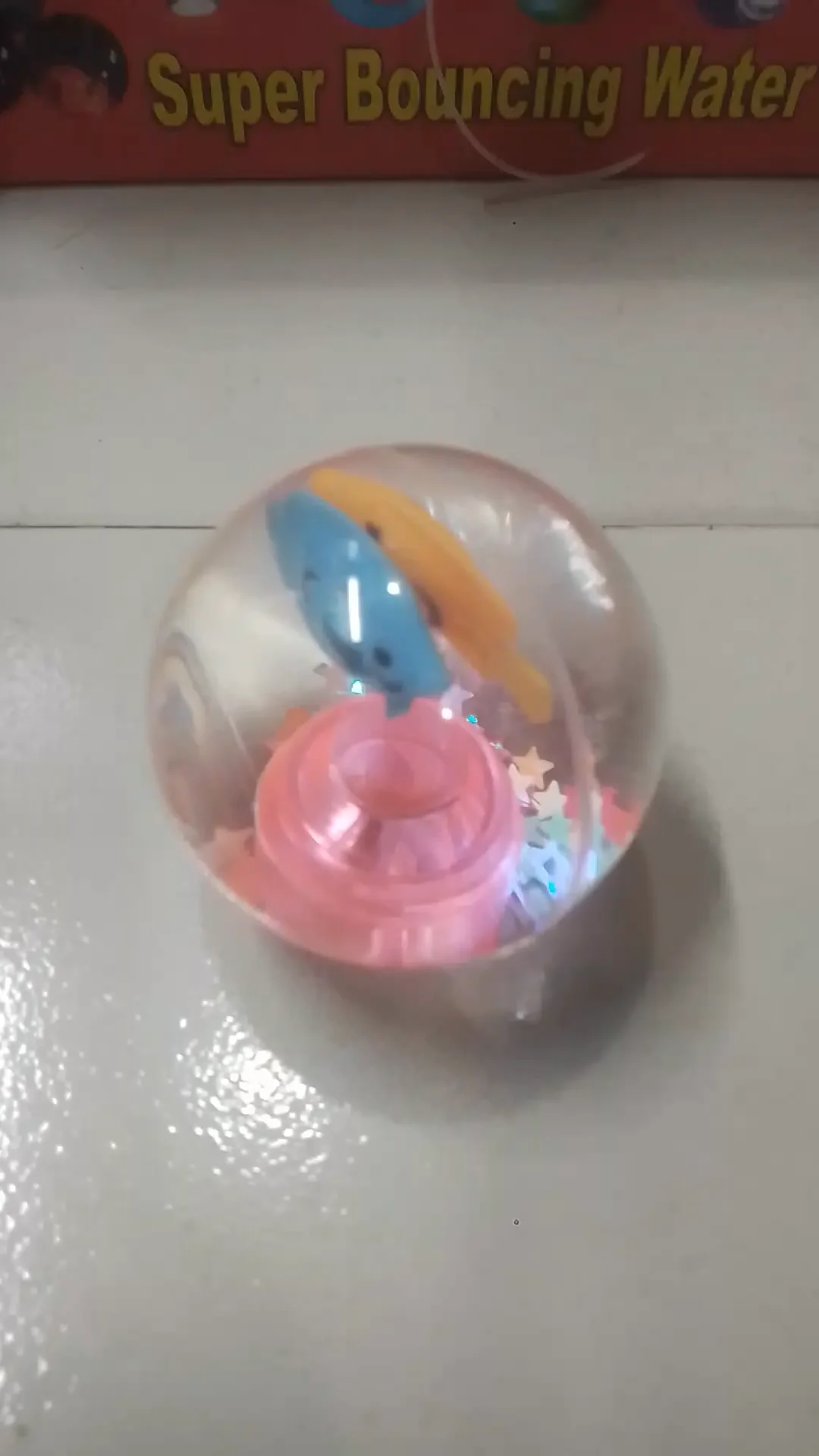 LED Glitter Light Up Sports Water Toy Bouncing Balls