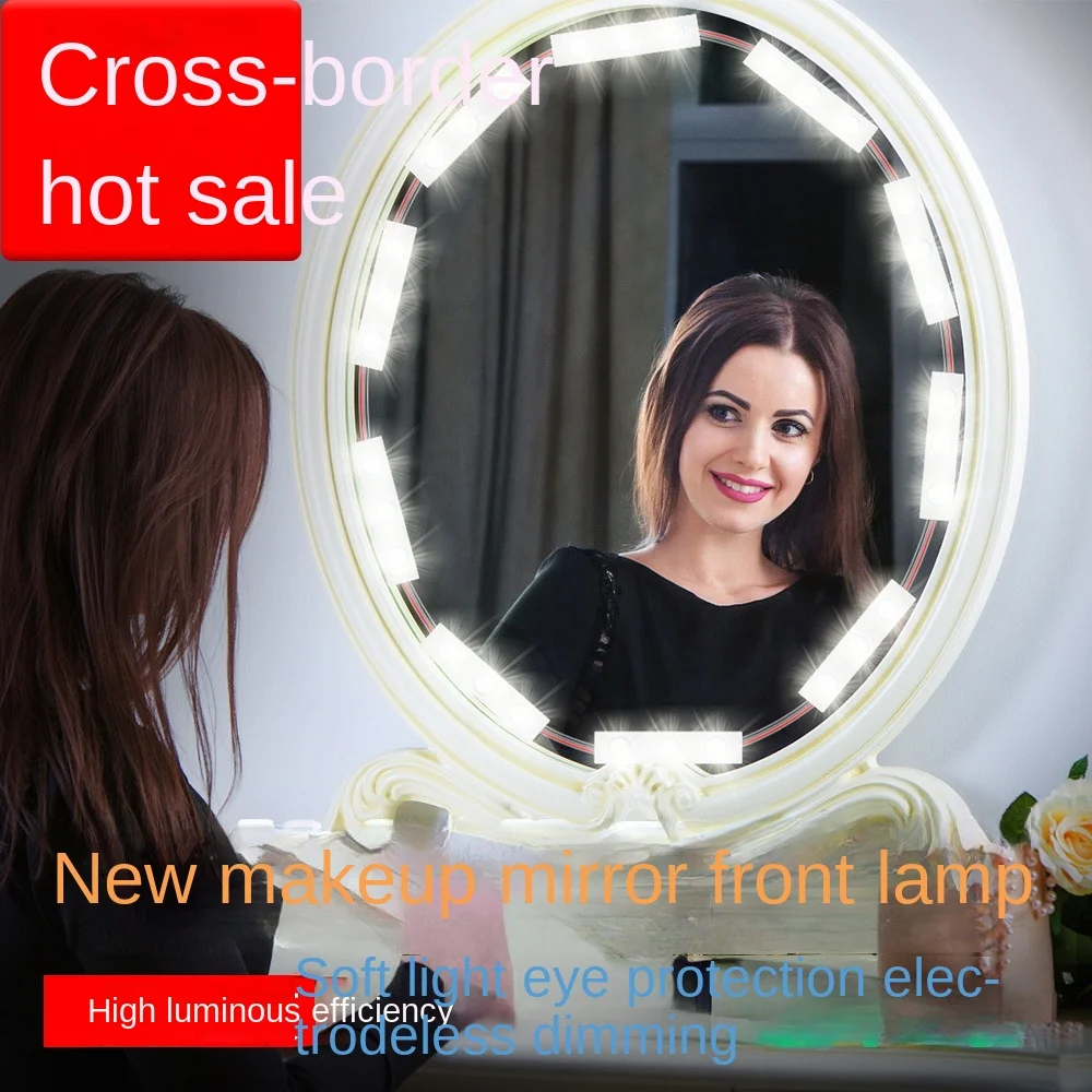 

LED Make up Mirror Light Bulbs USB Hollywood Vanity Makeup Mirror Lights Bathroom Dressing Table Lighting Dimmable LED Wall Lamp