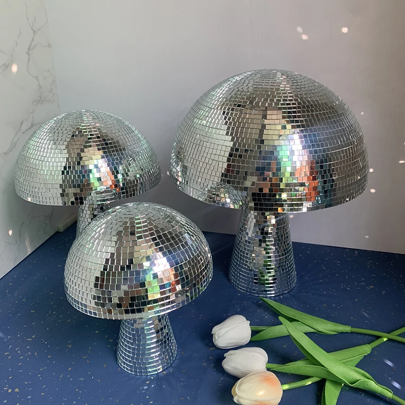 Boule Disco Champignon, Boule Réfléchissante Miroir Disco, Boule