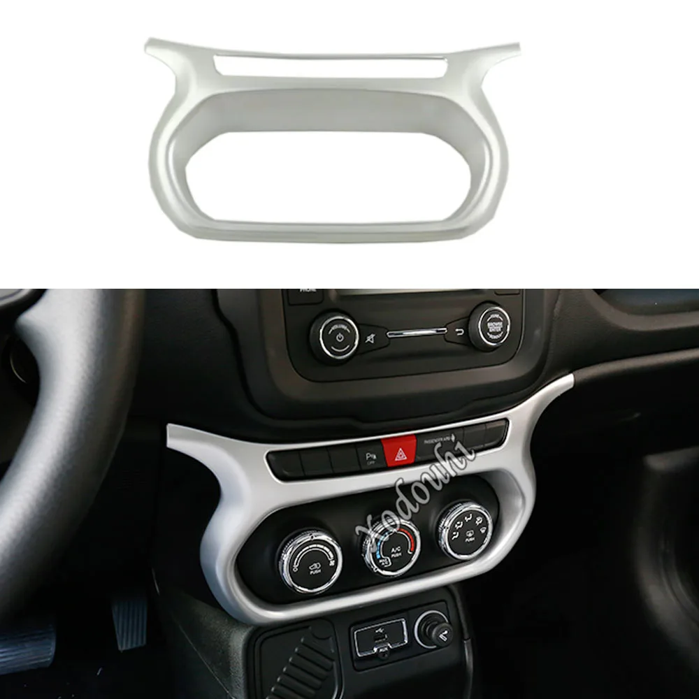 

For Jeep Renegade 2016 2017 2018 2019 2020 2021 Car ABS Air Condition Volume Temperature Button Control Outlet Switch Trim Frame