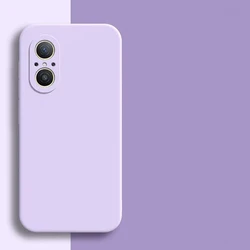 Square Shockproof Soft Silicone Phone Case - Liquid Silicone Cover for Huawei nova Y70 Plus (Purple)