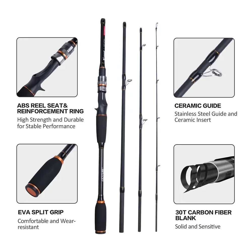 Goture Xceed Setions Travel Fishing Rod With Fuji Guide Ring