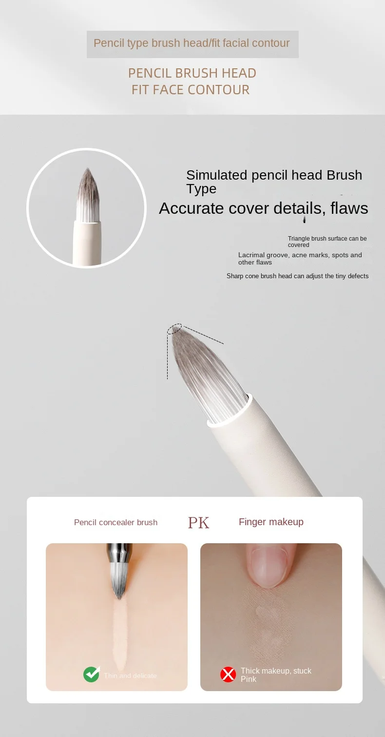 Pencil Tip Concealer Brush Decree Pattern Lacrimal Sulcus Eye Bag Dark Under-eye Circles Precise Concealer Brush Small Makeup_voghion.com