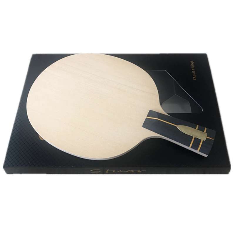 Stuor Nobilis GOLD Carbon Fiber Hinoki Table Tennis Blade Ping Pong Racket 7 layers With Built-out Paddle Racket for Fast Attack