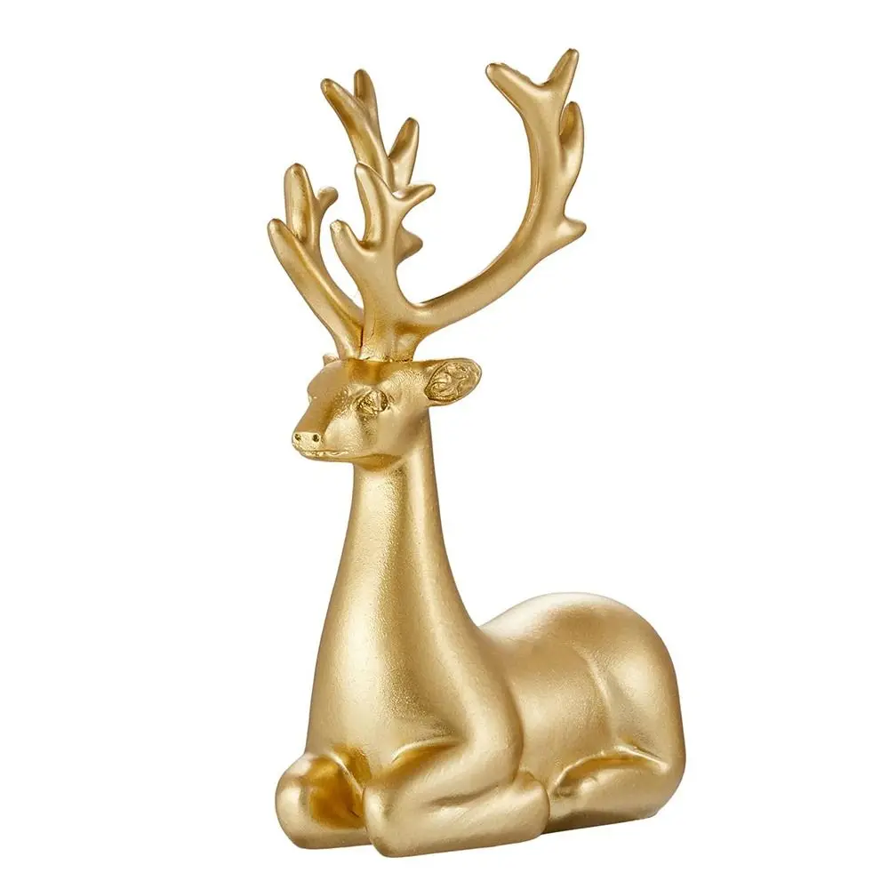 Elegant Creative Deer Desktop Ornament Modern Cute Reindeer Sculpture Exquisite Durable Christmas Deer Statue Office Desktop