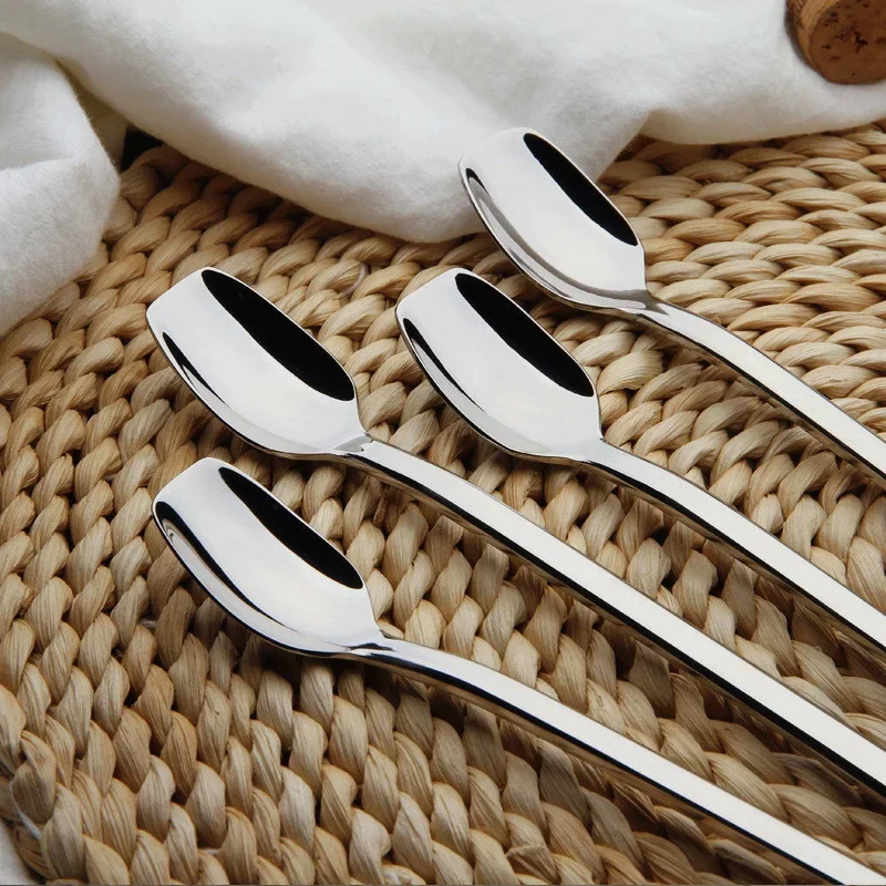 Cucchiaio da appendere a forma di S in acciaio inossidabile cucchiaio ristorante Hotel manico curvo cucchiaio da torsione caffè latte tè cucchiaio curvo