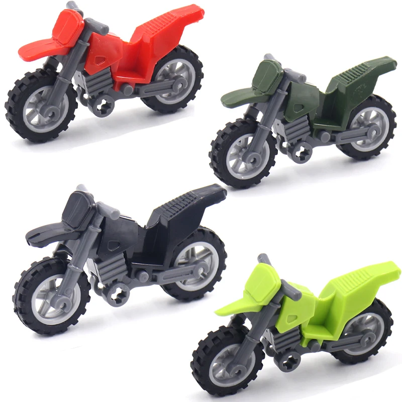 Military Motorrad Baustein Fahrzeug Modell Figuren Zubehör Soldaten WW2 Transport Anlage Polizei SWAT Spielzeug – Detail 4