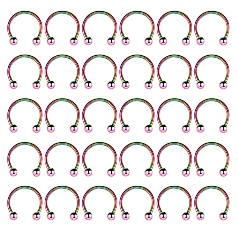 30PCS/Lot Surgical Steel Nose Rings Piercing Jewelry nose rings piercing jewelry body piercing earrings metal jewelry body piercing jewelry body jewelry