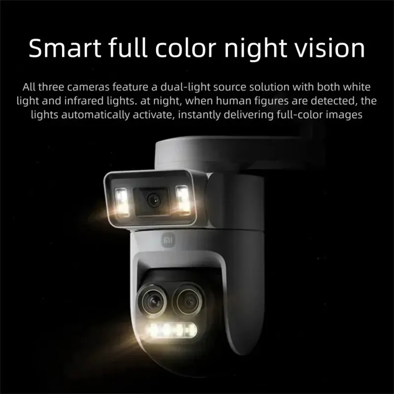 Nuova Telecamera Esterna Intelligente XiaoMi 4 Pro Edizione Zoom a Tripla Fotocamera, 360° ° Telecamera 5MP 3K, Zoom Ibrido 9x, IP66, Versione Cinese con Adattatore - immagine 6