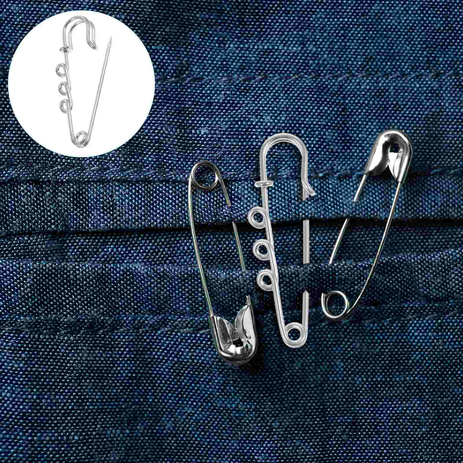 

50 Pcs 3-Hole Safety Pin Brooch Findings Decor Making Brooches Craft Accessories Decorate