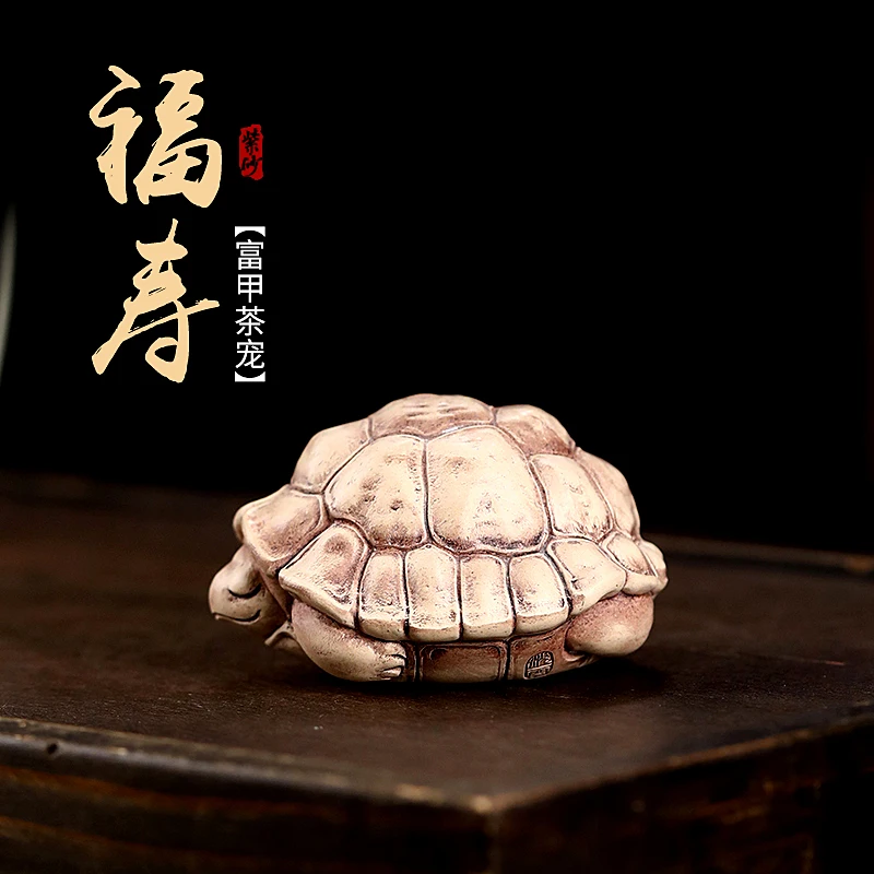 

Yixing Purplue Sand Tea Pet Famous Handmade Dragon Turtle Tea Set Fujia Party Longevity Shell of Turtle Sculpture Tea Tray Ornam