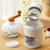 Ice Crusher Machine Manual Rotary Crushed Ice Maker for Party, Bars, Restaurants Lightweight Built in Spring Press Portable 1