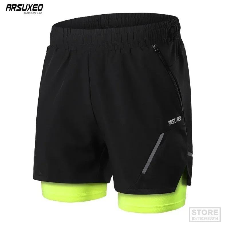 

ARSUXEO Men Running Shorts Dry Fit 2 in 1 Gym Crossfit Sports Fitness Jogging Workout Training Clothes