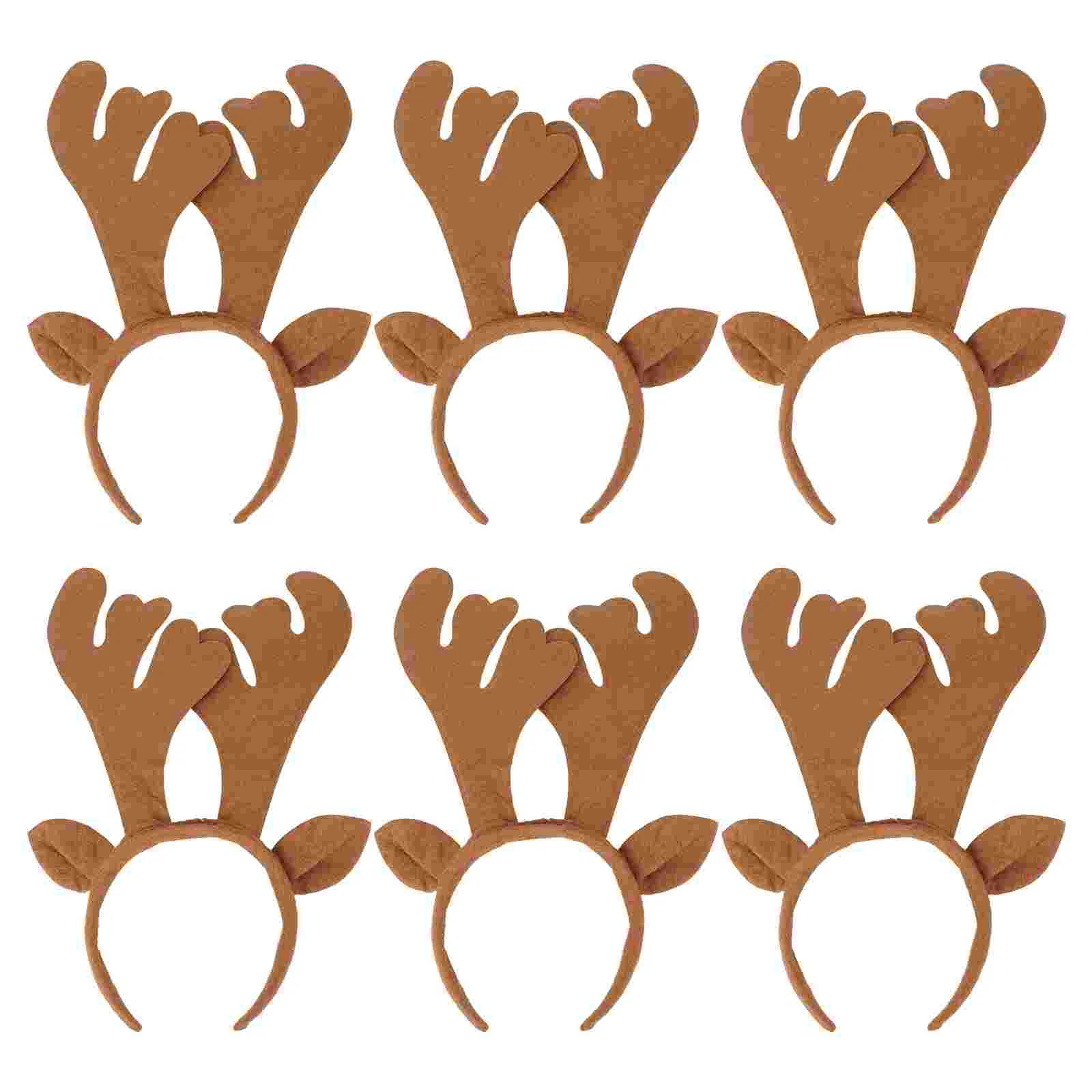 

6 Pcs Easter Antler Hairband Aldult Masquerade Ball Christmas Costumes Headband Tan Herls