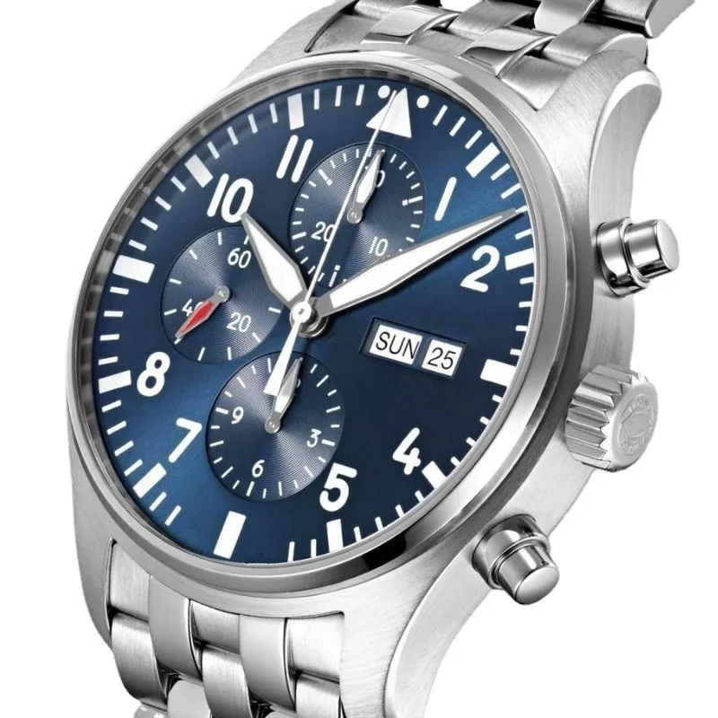 

mens mechanical watch Pilots automatic Prince blue Dial