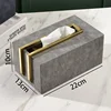 European Leather Tissue Box Modern Desktop Pumping Boxes Texture Bedroom Tissues Organizer Creative Home Decoration Ornaments 6