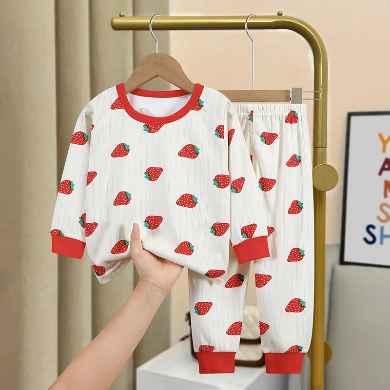 

New Kids Boys Girls Pajamas Cartoon Long Sleeve Cute T-Shirt Tops with Pants Pyjamas Toddler Baby Autumn Sleeping Clothes Sets