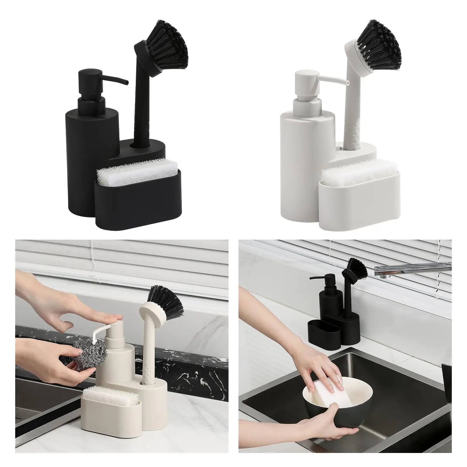 Soap Dispenser with Sponge Holder Sponge with Storage Holder Multifunctional