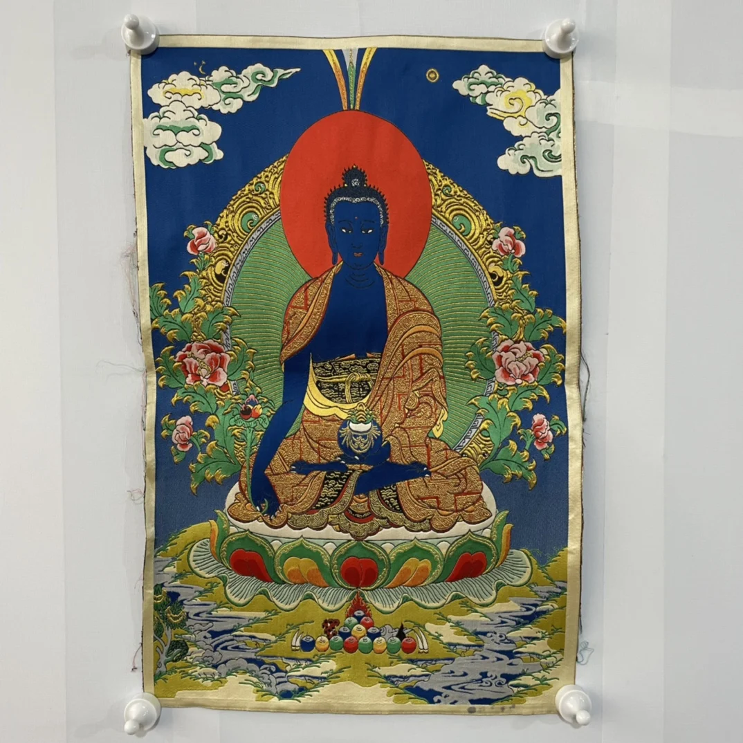 

High-Precision Thangka Embroidered Buddha, Size 42x60cm
