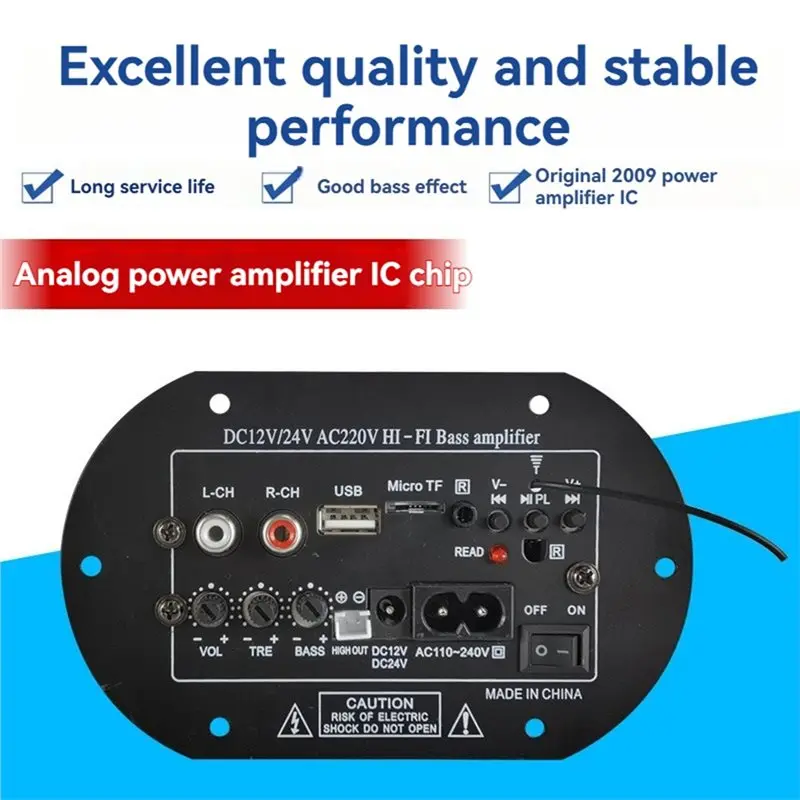3CGRO-Hifi 서브우퍼 앰프 블루투스 오디오 앰프 보드 디지털 앰프 모듈 110V 220V DC 12V 24V EU 플러그