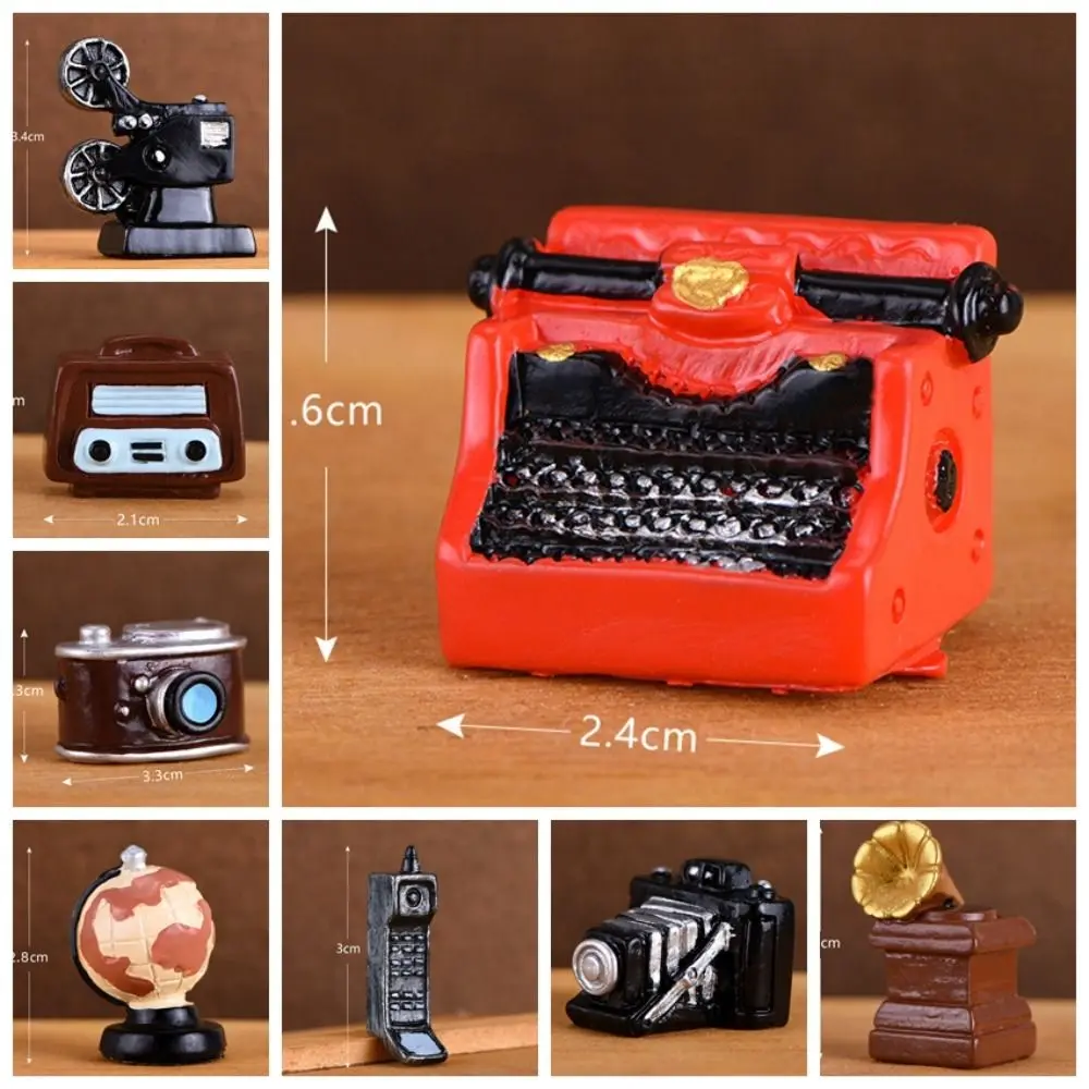 Home Decoration Retro Nostalgic Figurine Doll Houses Figure Retro Camera Miniatures Model Resin Creative