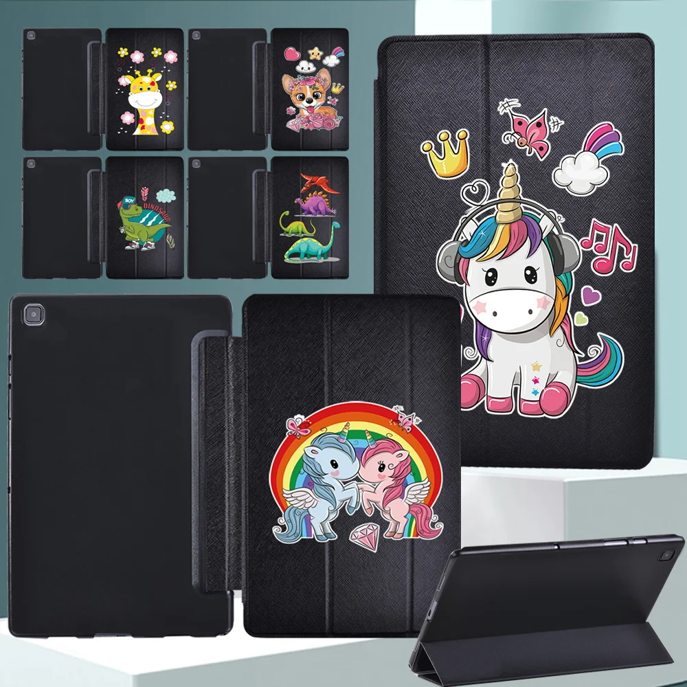 

For Samsung Galaxy Tab A7 Lite 8.7"/Tab A 10.1 T510 T515/Tab A7 10.4 2020 T500 Tablet Case Cartoon Folding Tri-fold Stand Cover