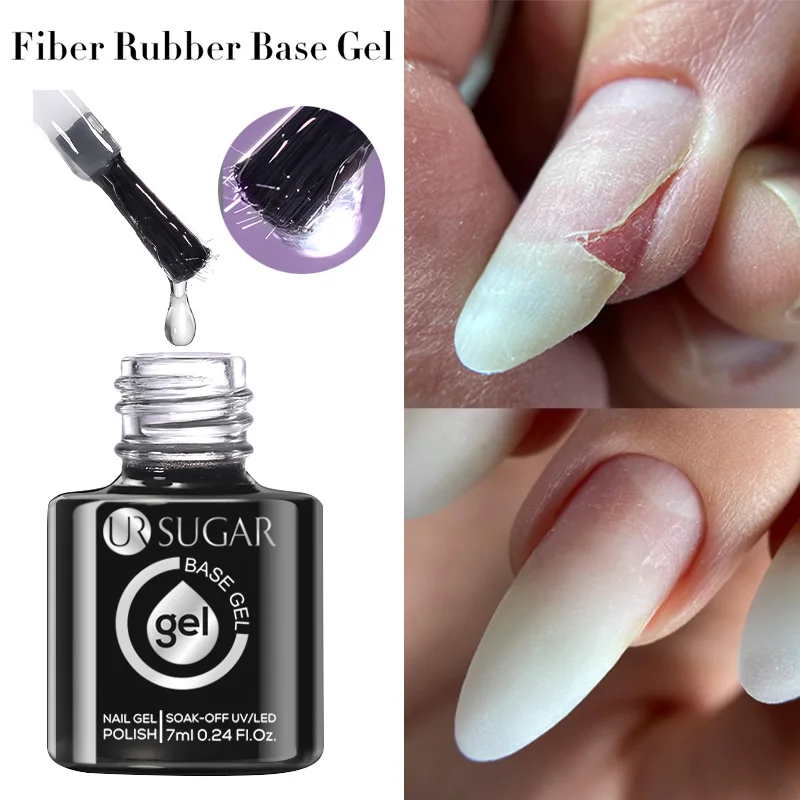 UR zucchero fibra di vetro Base in gomma Gel Gel per la riparazione delle unghie per unghie rotte costruzione rapida Manicure con vernice semipermanente
